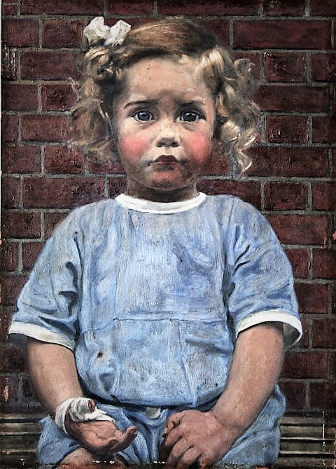 Painting of Agnes Kjærulff-Knudsen at the age of three