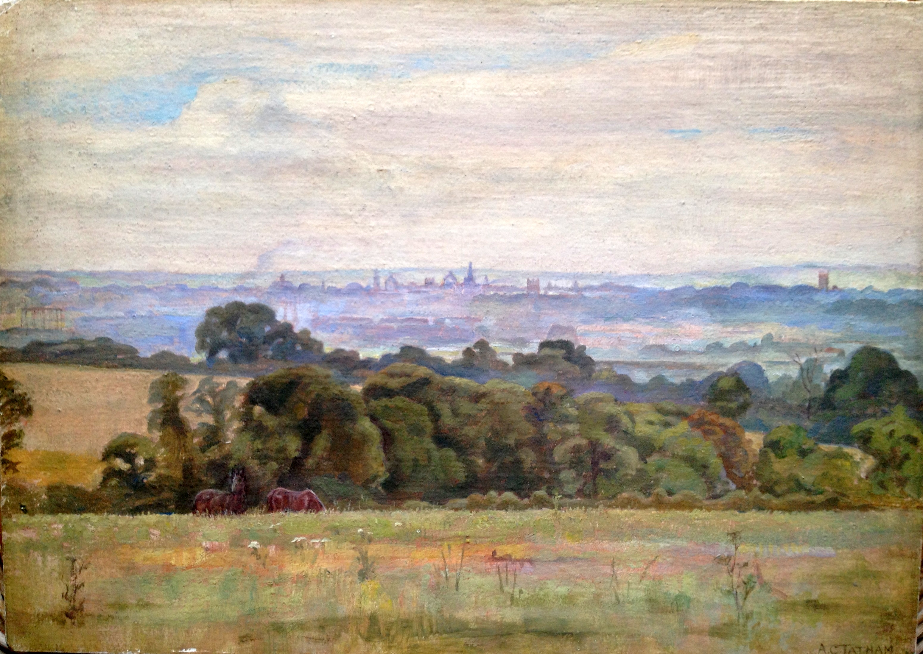 Landscape outside of Oxford by Agnes C. Tatham